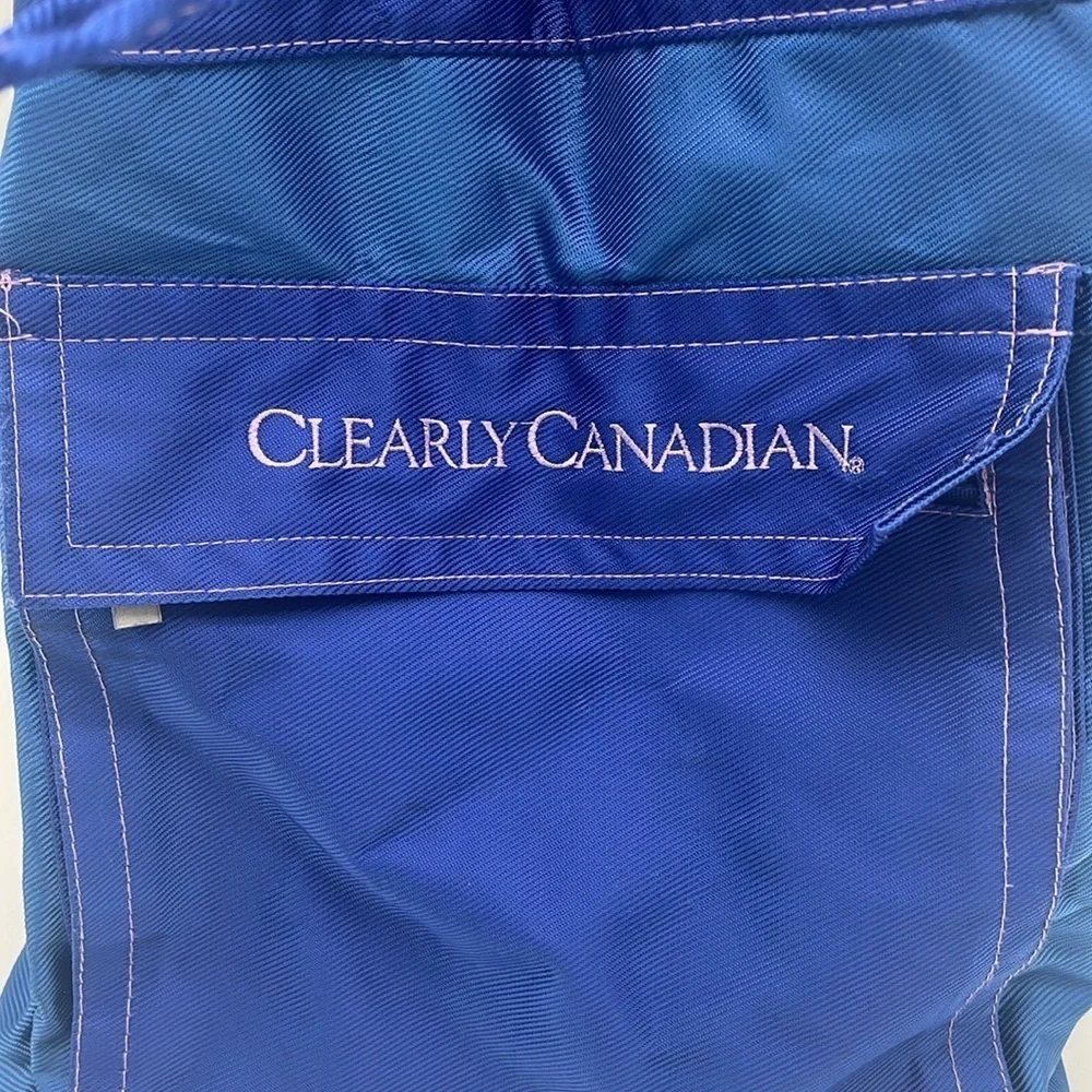 Vintage Clearly Canadian Blue Nylon Bucket Backpack Promo